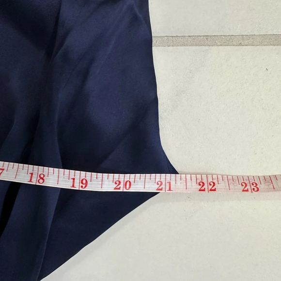 NWT Amanda Uprichard Copeland Tie Front Mini Dress Navy Blue Size Medium - Picture 9 of 9